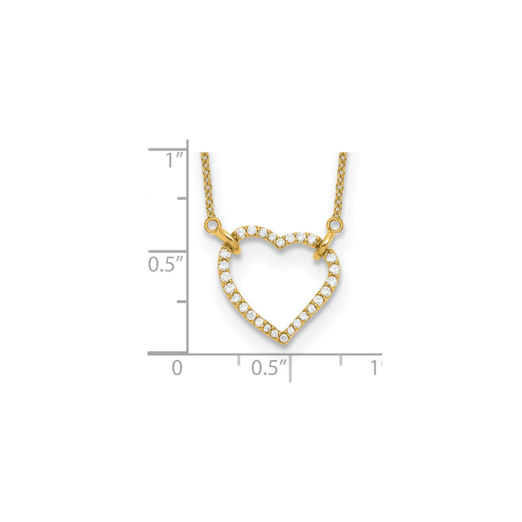 Lab-Grown Diamond Hearts Necklace in 14K Yellow Gold (1/5 ct. tw.), 18 Inch - Sophia Jewelers