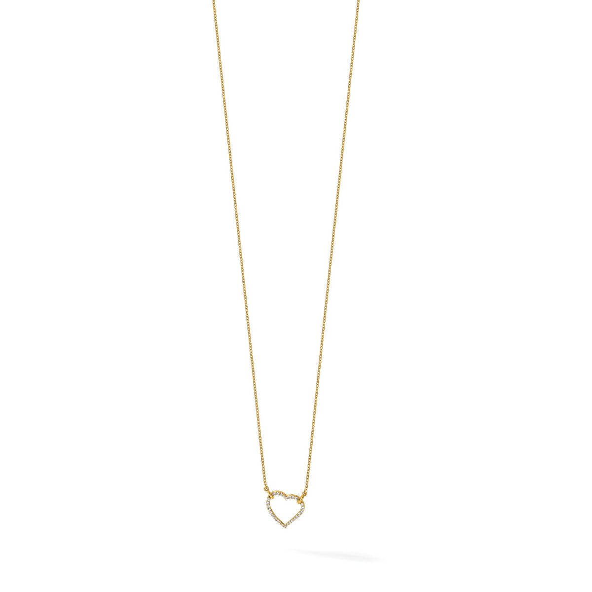 Lab-Grown Diamond Hearts Necklace in 14K Yellow Gold (1/5 ct. tw.), 18 Inch - Sophia Jewelers