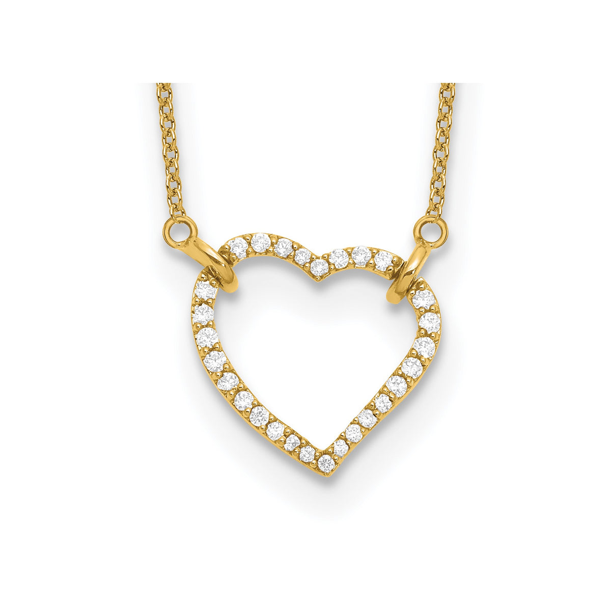 Lab-Grown Diamond Hearts Necklace in 14K Yellow Gold (1/5 ct. tw.), 18 Inch - Sophia Jewelers Main image