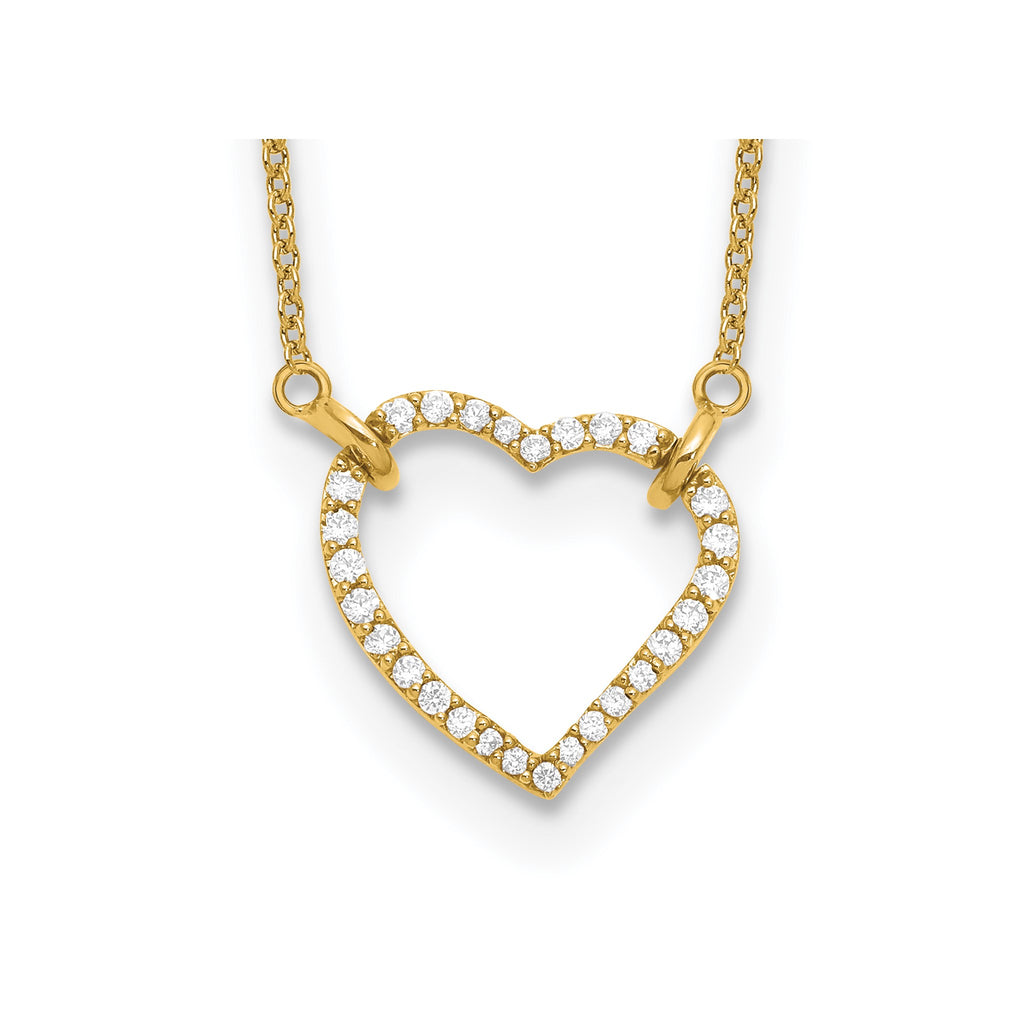 Lab-Grown Diamond Hearts Necklace in 14K Yellow Gold (1/5 ct. tw.), 18 Inch - Sophia Jewelers