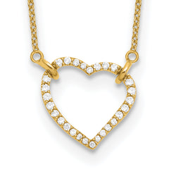 14k 1/5 carat Lab Grown Diamond VS/SI+ G+ Complete 18 inch Heart Necklace
