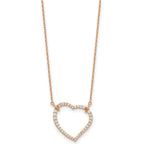 Lab-Grown Diamond Open Heart Necklace in 14K Rose Gold (3/4 ct. tw.), 18 Inch - Sophia Jewelers