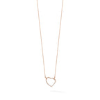 Lab-Grown Diamond Open Heart Necklace in 14K Rose Gold (3/4 ct. tw.), 18 Inch - Sophia Jewelers