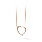 Lab-Grown Diamond Open Heart Necklace in 14K Rose Gold (3/4 ct. tw.), 18 Inch - Sophia Jewelers