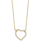 Lab-Grown Diamond Open Heart Necklace in 14K Yellow Gold (3/4 ct. tw.), 18 Inch - Sophia Jewelers