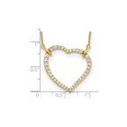 Lab-Grown Diamond Open Heart Necklace in 14K Yellow Gold (3/4 ct. tw.), 18 Inch - Sophia Jewelers