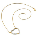 Lab-Grown Diamond Open Heart Necklace in 14K Yellow Gold (3/4 ct. tw.), 18 Inch - Sophia Jewelers
