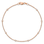 True Origin 14k Rose Gold 1/6 carat Lab Grown Diamond VS+ F+ Eight Station 8 inch Bracelet