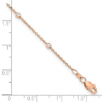 True Origin 14k Rose Gold 1/6 carat Lab Grown Diamond VS+ F+ Eight Station 8 inch Bracelet