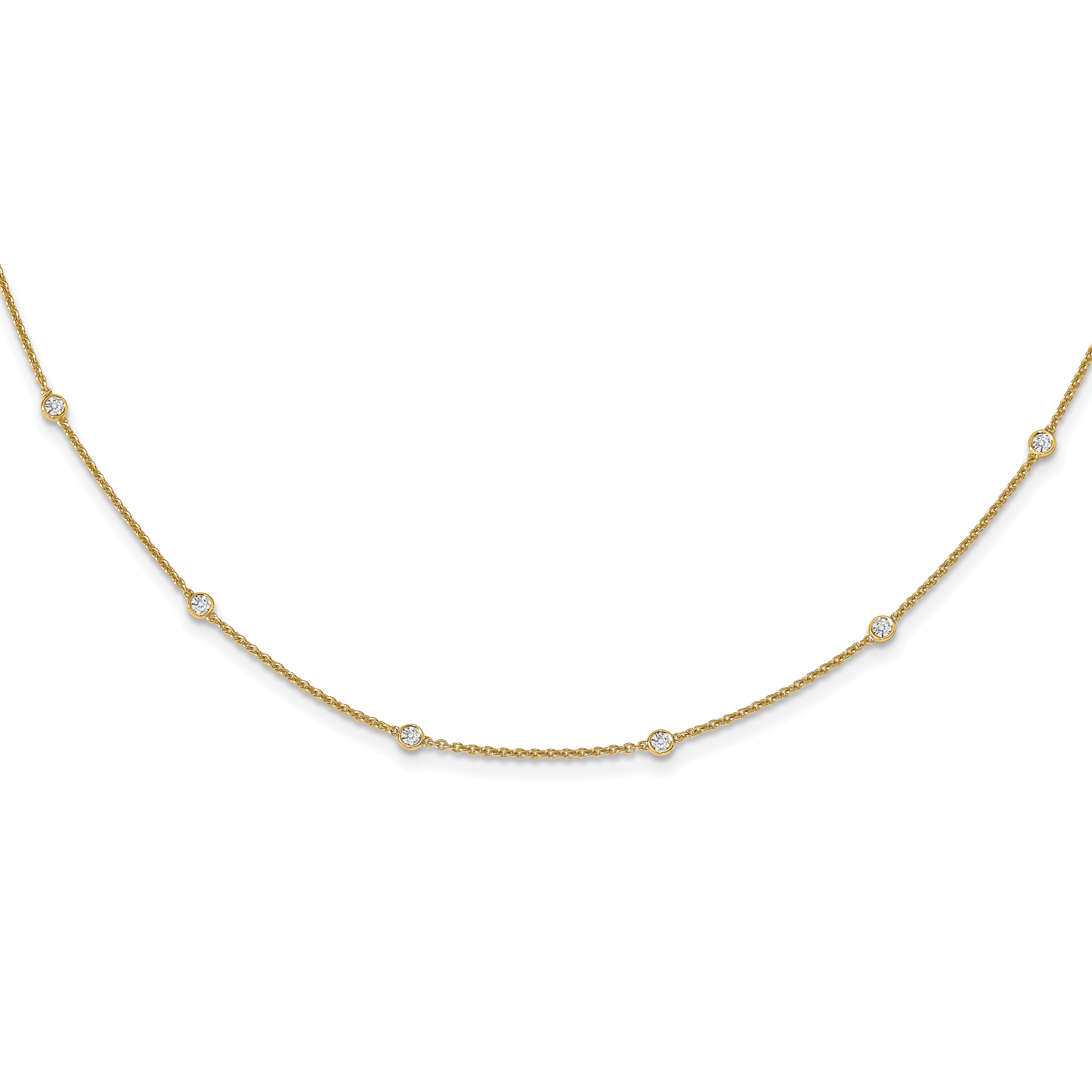 True Origin 14k 1/2 carat Lab Grown Diamond VS+ F+ Eighteen Station 18 inch Necklace Main image