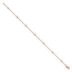 True Origin 14k Rose Gold 3/8 carat Lab Grown Diamond VS+ F+ Seven Station 7 inch Bracelet