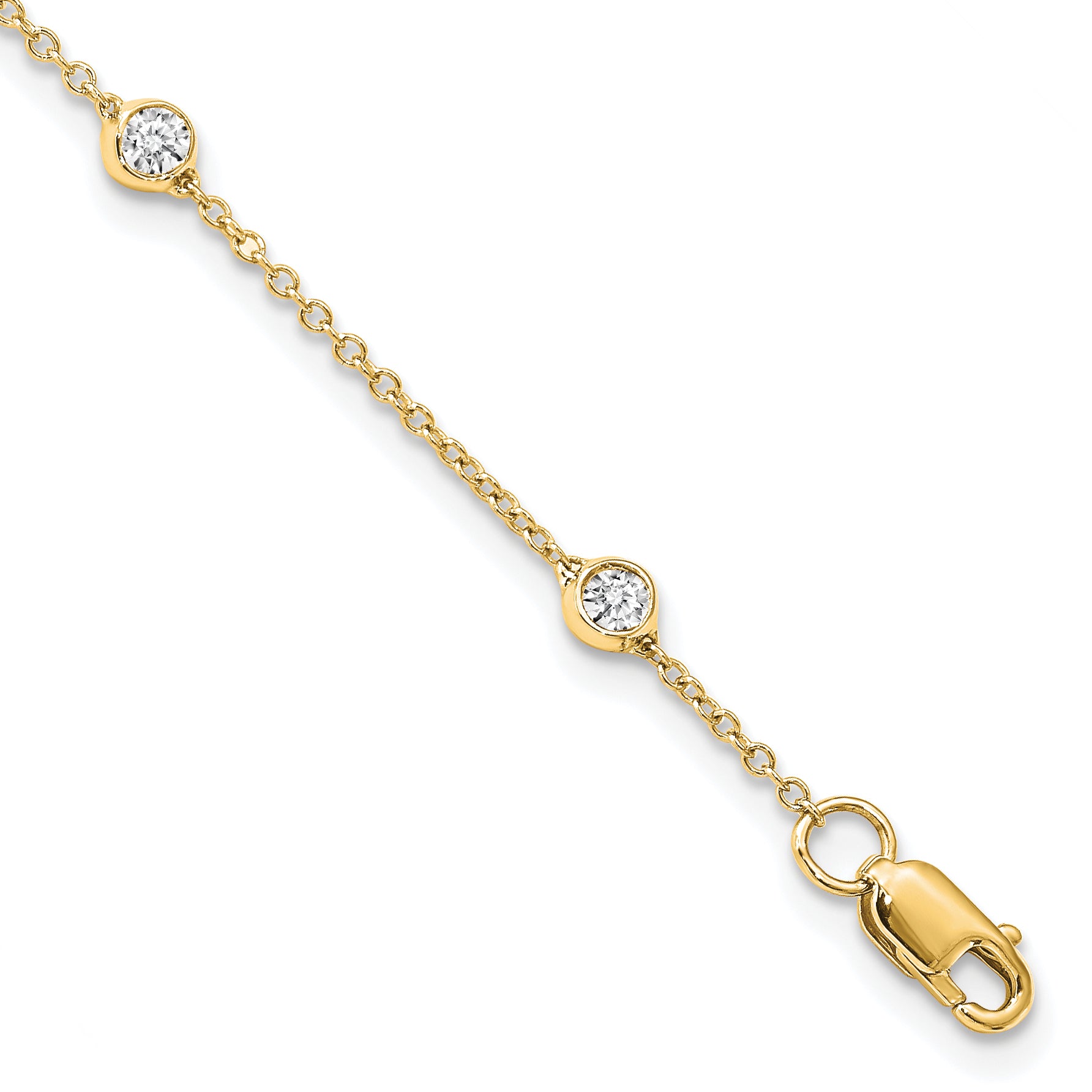True Origin 14k 3/8 carat Lab Grown Diamond VS+ F+ Seven Station 7 inch Bracelet Main image