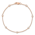 True Origin 14k Rose Gold 1/2 carat Lab Grown Diamond VS+ F+ Eight Station 8 inch Bracelet