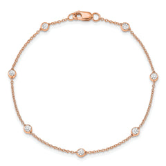 True Origin 14k Rose Gold 1/2 carat Lab Grown Diamond VS+ F+ Eight Station 8 inch Bracelet