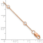 True Origin 14k Rose Gold 1/2 carat Lab Grown Diamond VS+ F+ Eight Station 8 inch Bracelet