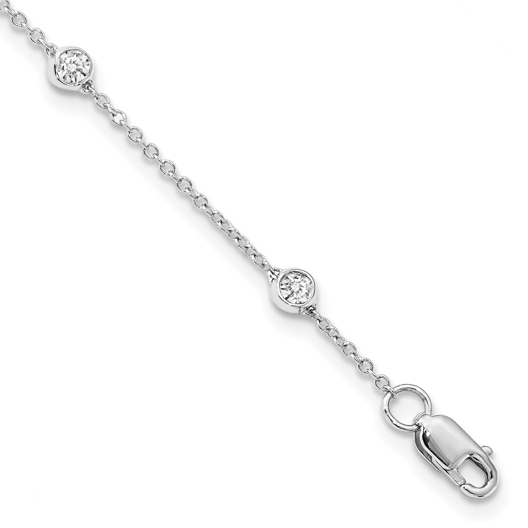 True Origin 14k White Gold 1/2 carat Lab Grown Diamond VS+ F+ Eight Station 8 inch Bracelet Main image