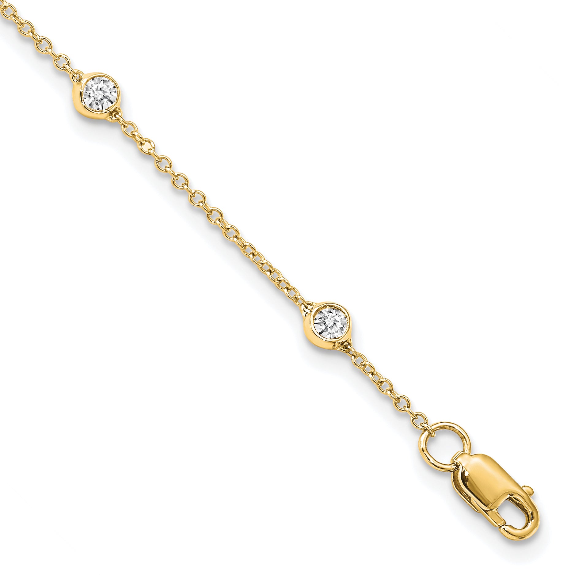 True Origin 14k 1/2 carat Lab Grown Diamond VS+ F+ Nine Station 9 inch Bracelet Main image