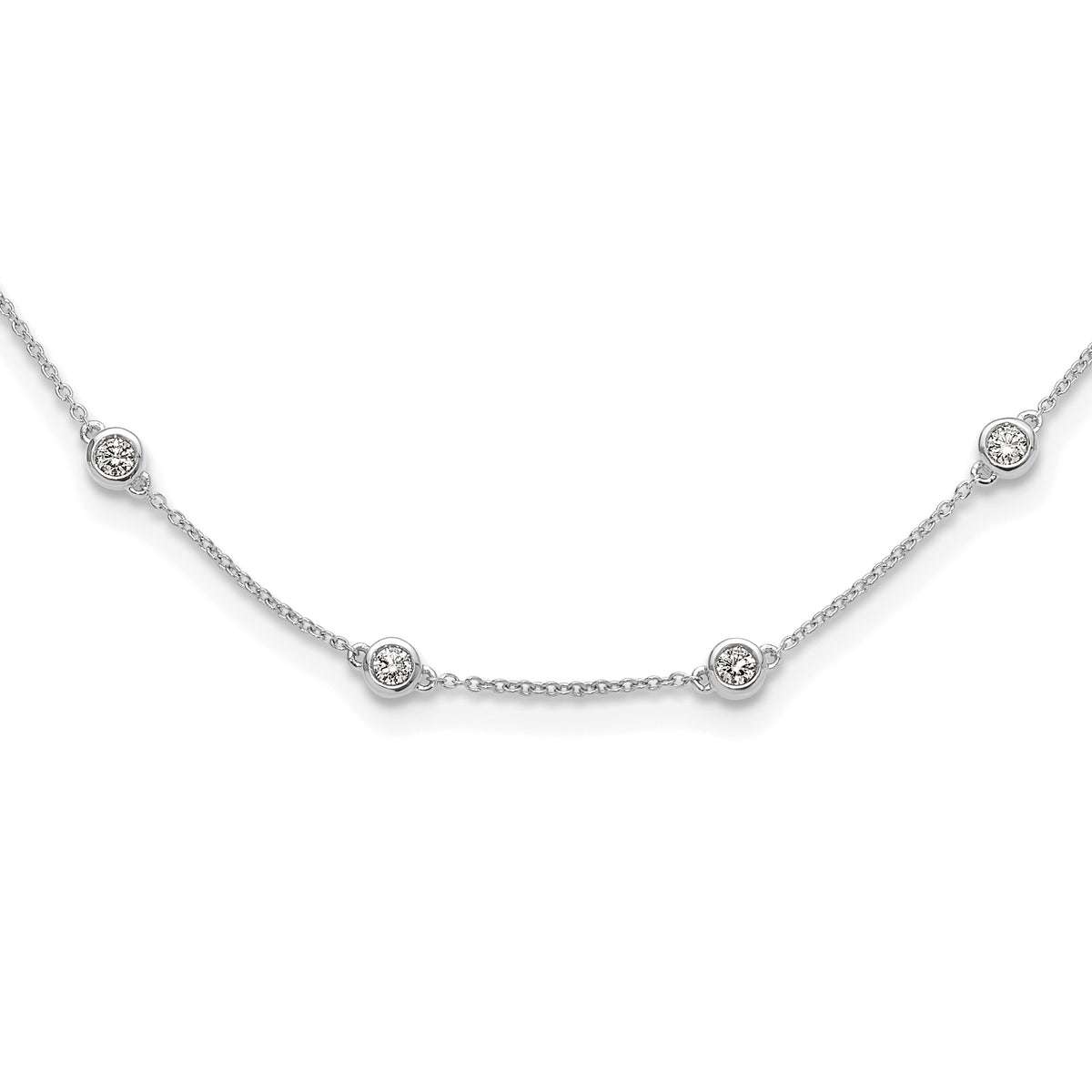 True Origin 14k White Gold 1 1/6 carat Lab Grown Diamond VS+ F+ Eighteen Station 18 inch Necklace