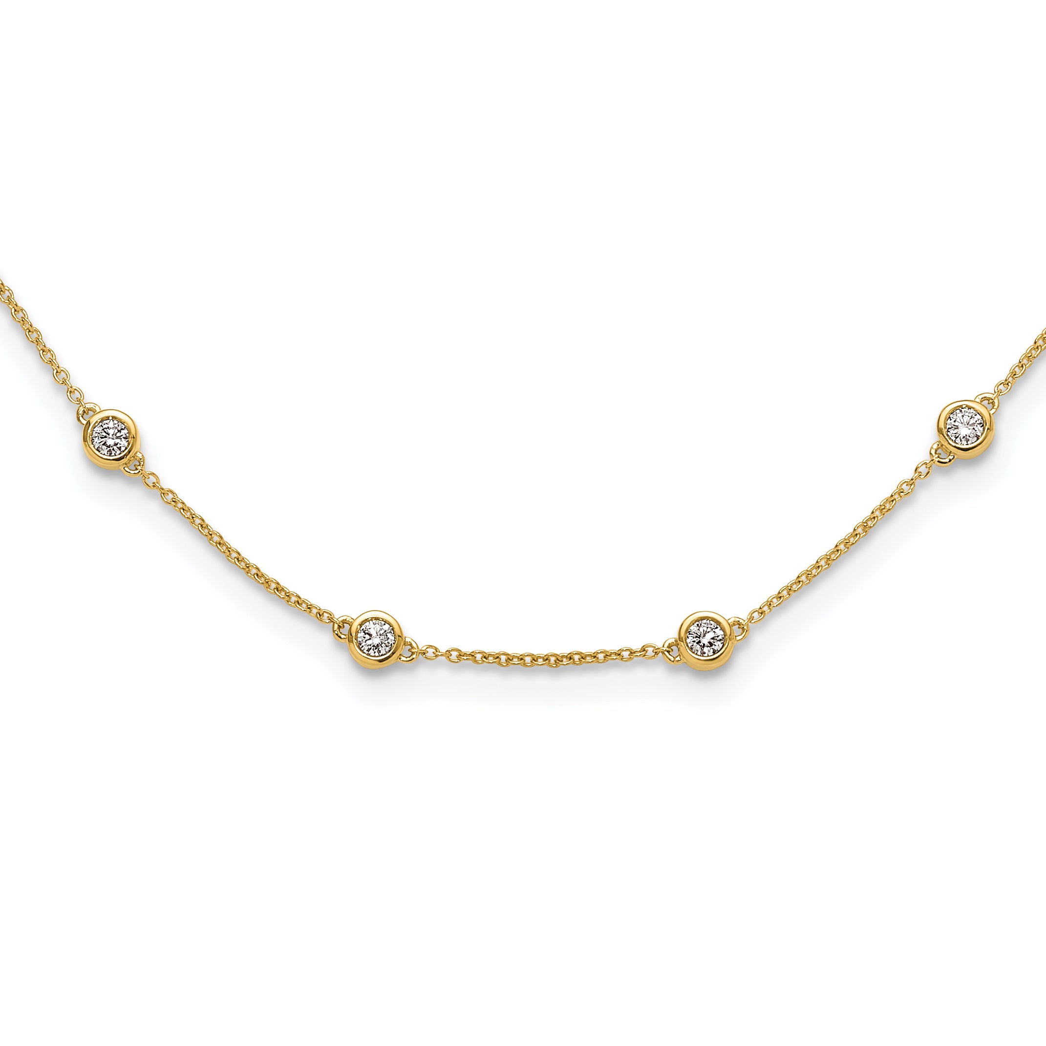 True Origin 14k 1 1/6 carat Lab Grown Diamond VS+ F+ Eighteen Station 18 inch Necklace