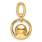 14K Polished 1/15 carat Diamond and White Freshwater Cultured Pearl Open Circle Pendant