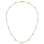 14k Complete 1/4 carat Bezel-set Diamond and Cable Chain 15-Station 18 inch Necklace