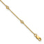 14k Complete 1/8 carat Bezel-set Diamond and Cable Chain 8-Station 9 inch Anklet