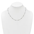 14k White Gold Complete 1/3 carat Bezel-set Diamond and Cable Chain 18-Station 18 inch Necklace