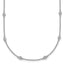 14k White Gold Complete 1/3 carat Bezel-set Diamond and Cable Chain 20-Station 20 inch Necklace