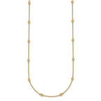 14k Complete 1/3 carat Bezel-set Diamond and Cable Chain 20-Station 20 inch Necklace