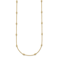 14k Complete 1/3 carat Bezel-set Diamond and Cable Chain 20-Station 20 inch Necklace