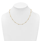 14k Complete 1/3 carat Bezel-set Diamond and Cable Chain 18-Station 18 inch Necklace