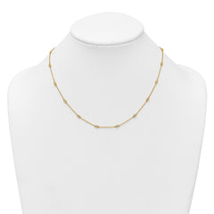14k Complete 1/3 carat Bezel-set Diamond and Cable Chain 18-Station 18 inch Necklace
