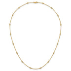 14k Complete 1/3 carat Bezel-set Diamond and Cable Chain 18-Station 18 inch Necklace