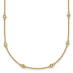 14k Complete 1/3 carat Bezel-set Diamond and Cable Chain 20-Station 20 inch Necklace