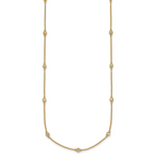 14k Complete 3/8 carat Bezel-set Diamond and Cable Chain 17-Station 20 inch Necklace