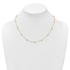 14k Complete 3/8 carat Bezel-set Diamond and Cable Chain 15-Station 18 inch Necklace