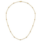 14k Complete 3/8 carat Bezel-set Diamond and Cable Chain 15-Station 18 inch Necklace