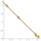 14k Complete 1/6 carat Bezel-set Diamond and Cable Chain 6-Station 7 inch Bracelet