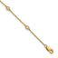 14k Complete 1/5 carat Bezel-set Diamond and Cable Chain 8-Station 9 inch Anklet