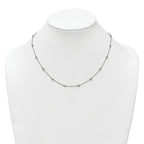 14k White Gold Complete 1/2 carat Bezel-set Diamond and Cable Chain 18-Station 18 inch Necklace