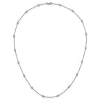 14k White Gold Complete 1/2 carat Bezel-set Diamond and Cable Chain 18-Station 18 inch Necklace