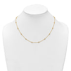 14k Complete 1/2 carat Bezel-set Diamond and Cable Chain 18-Station 18 inch Necklace
