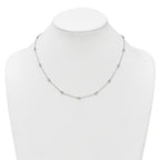 14k White Gold Complete 1/2 carat Bezel-set Diamond and Cable Chain 15-Station 18 inch Necklace