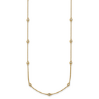 14k Complete 5/8 carat Bezel-set Diamond and Cable Chain 17-Station 20 inch Necklace
