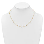 14k Complete 1/2 carat Bezel-set Diamond and Cable Chain 15-Station 18 inch Necklace