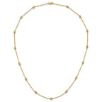 14k Complete 1/2 carat Bezel-set Diamond and Cable Chain 15-Station 18 inch Necklace