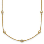 14k Complete 5/8 carat Bezel-set Diamond and Cable Chain 17-Station 20 inch Necklace