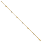 14k Complete 1/5 carat Bezel-set Diamond and Cable Chain 6-Station 7 inch Bracelet