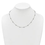 14k White Gold Complete 5/8 carat Bezel-set Diamond and Cable Chain 18-Station 18 inch Necklace