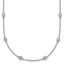 14k White Gold Complete 3/4 carat Bezel-set Diamond and Cable Chain 20-Station 20 inch Necklace
